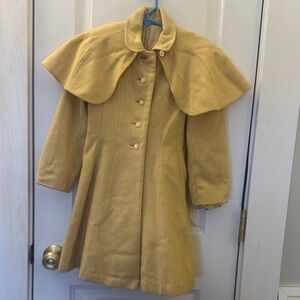 Vintage Yellow Girls Cape Coat